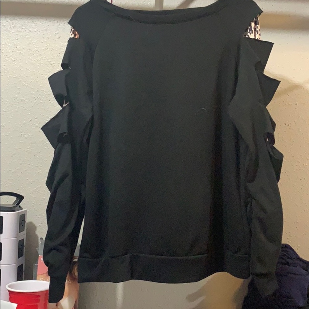 Leopard patch sweatshirt